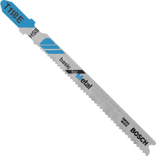 Bosch T-Shank 3-5/8 In. x 14-18 TPI Bi-Metal Jig Saw Blade, Flexible for Metal (5-Pack)